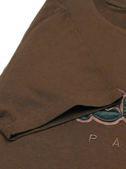 Men's Stylish Embroidery Logo Brown T-shirt