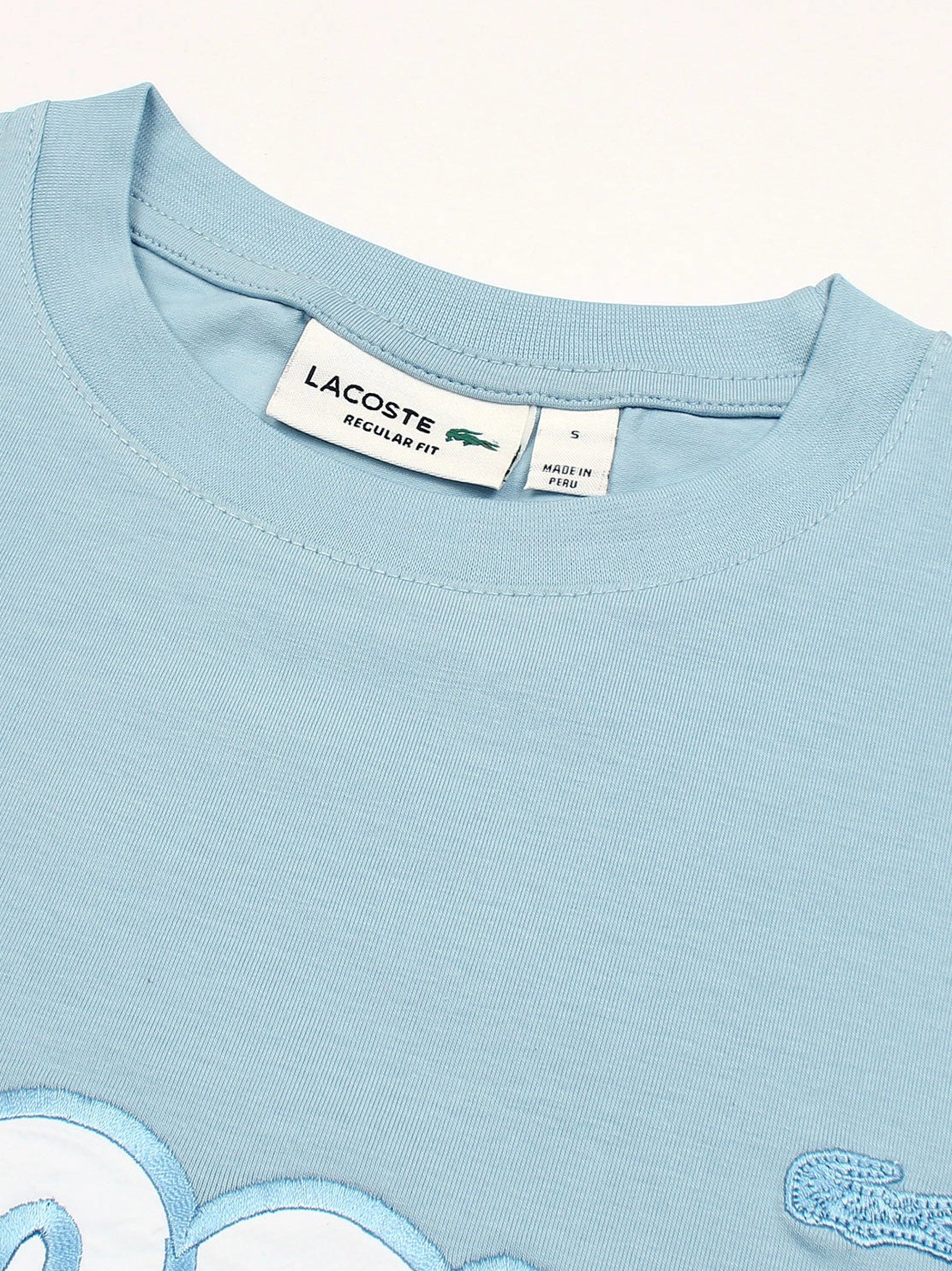 Men's Stylish Embroidery Logo Sky Blue T-shirt