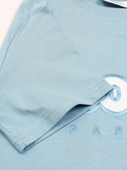 Men's Stylish Embroidery Logo Sky Blue T-shirt