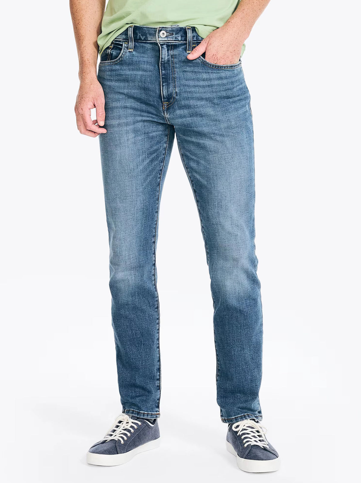 Men's Vintage Straight Stretch Light Blue Jeans