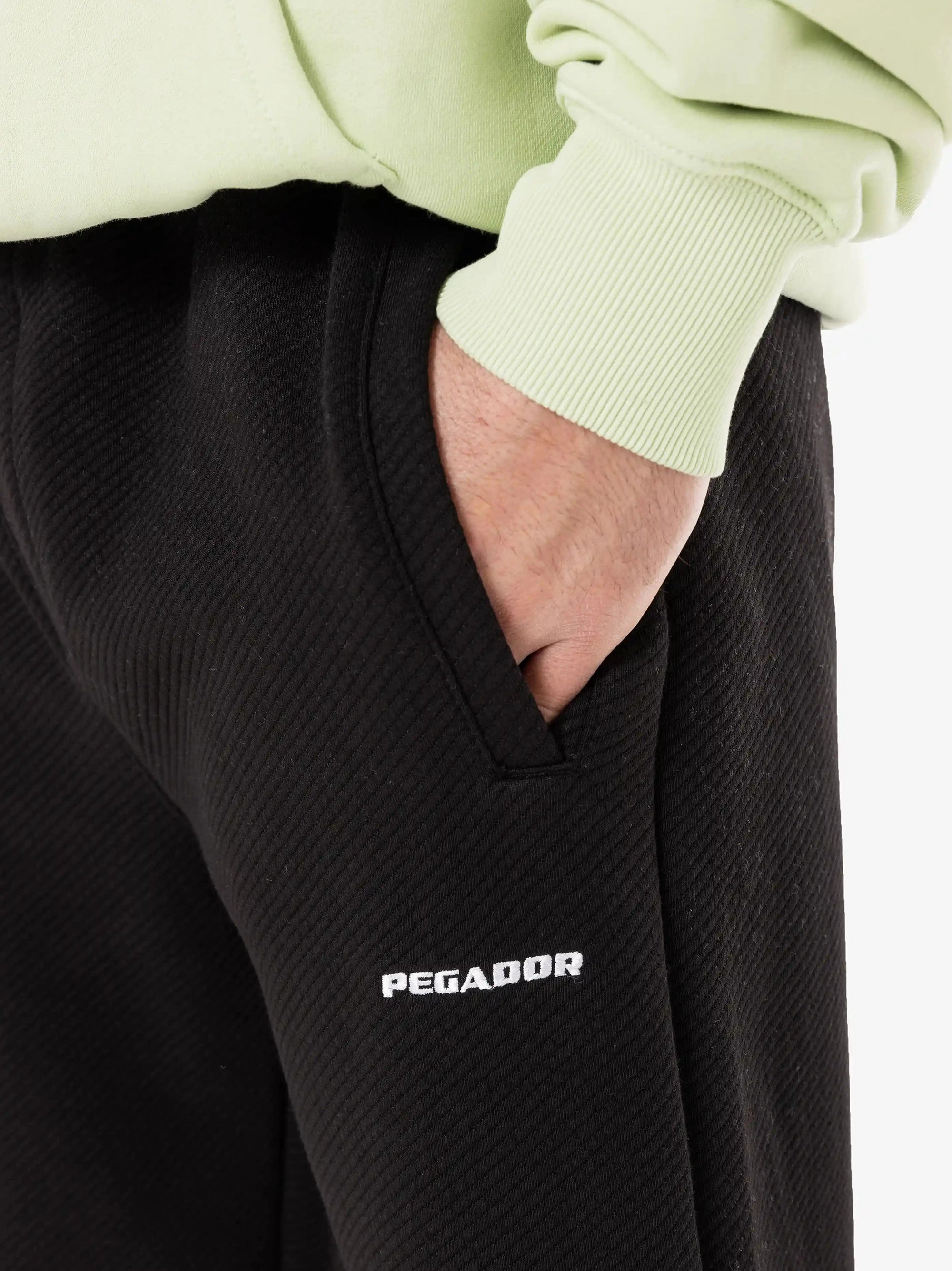 Men's Wide Structured Trousers - Black