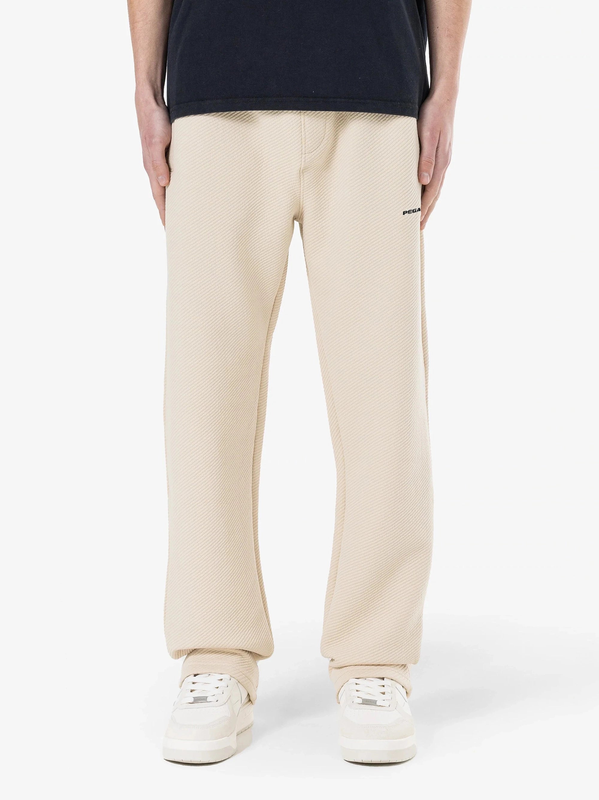Men's Wide Structured Trousers - Skin