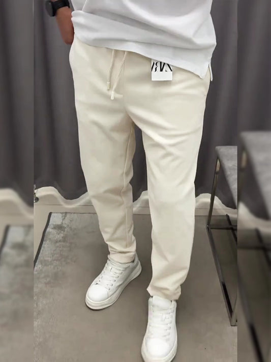 Men's Beige Easy Care Jogger Trouser