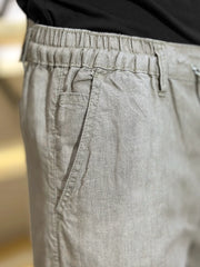 Men's Cotton Linen Light Brown Trouser