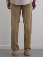 Men's Cotton Linen Tapered Khaki Trousers