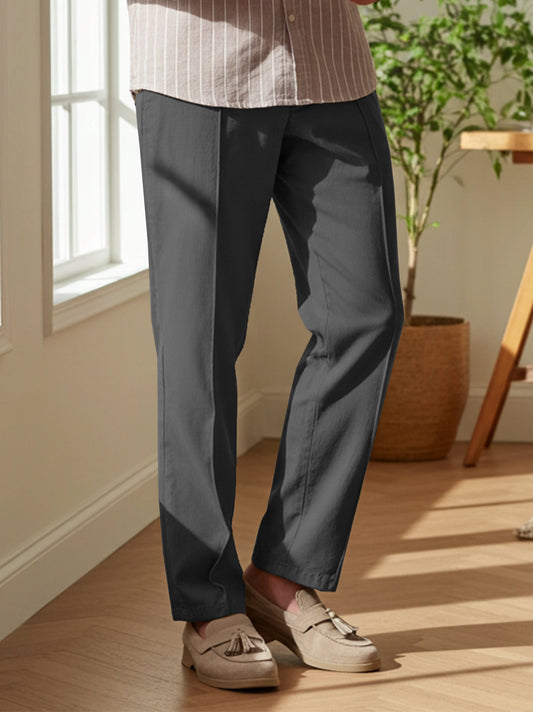 Men's Cotton Linen Tapered Trousers