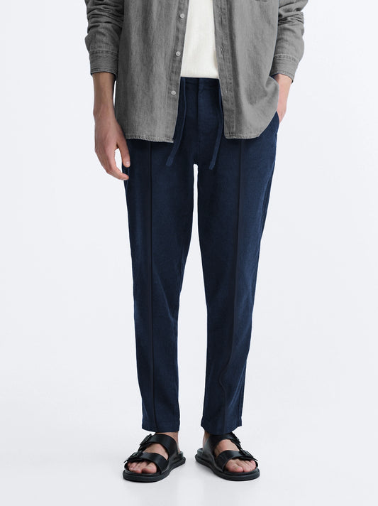 Men's Cotton Linen Tapered Trousers
