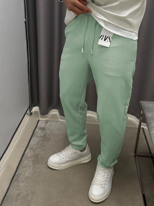 Men's Light Green Easy Care Jogger Trouser