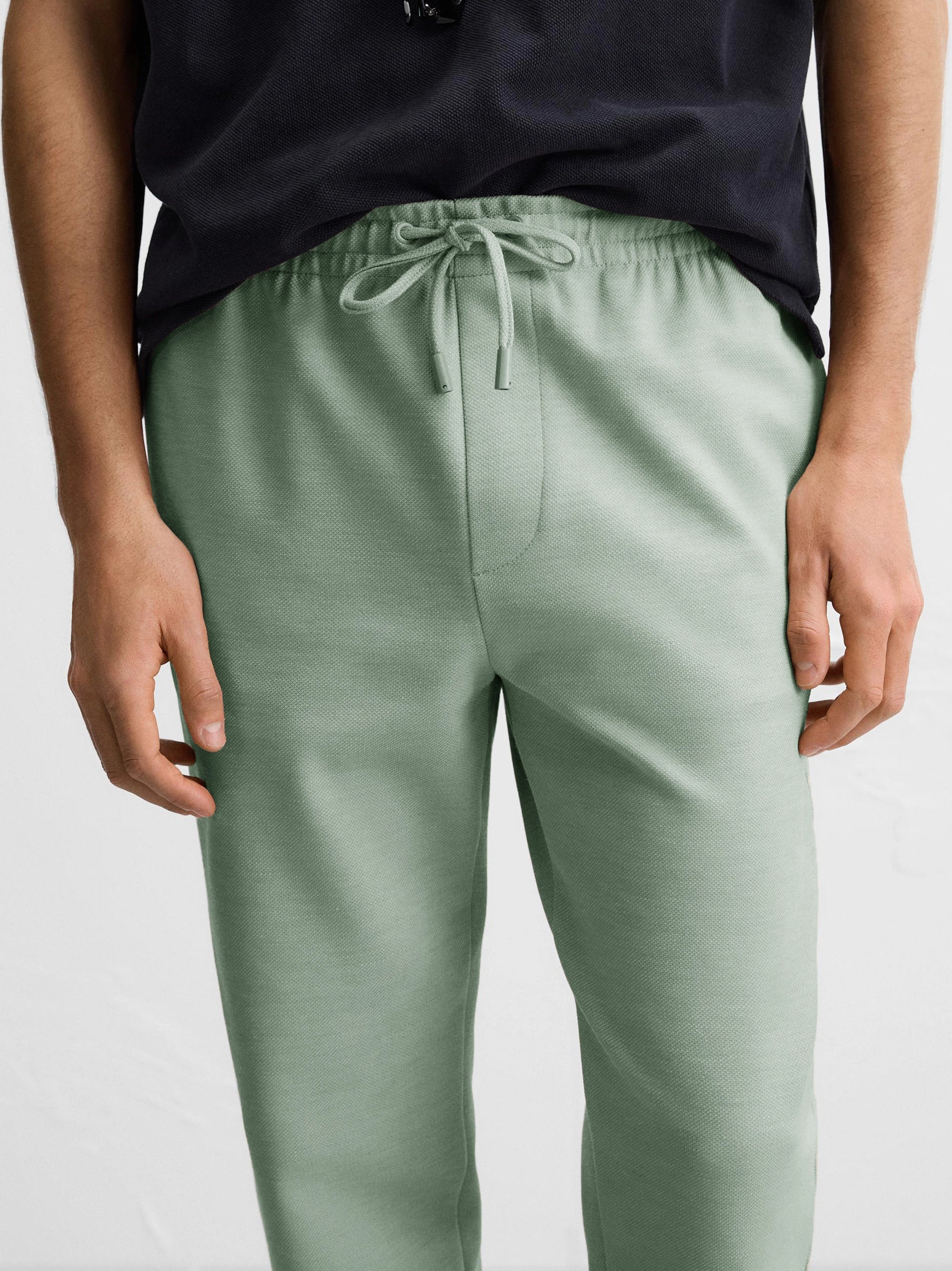 Men's Light Green Easy Care Jogger Trouser