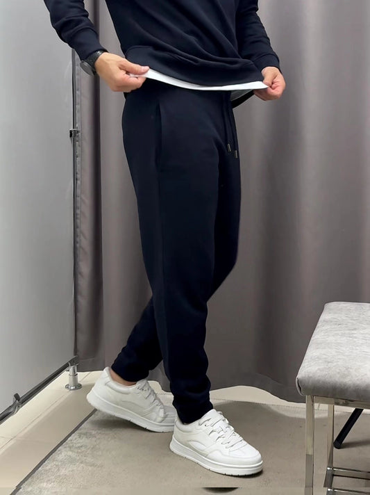Men's Navy Blue Easy Care Jogger Trouser