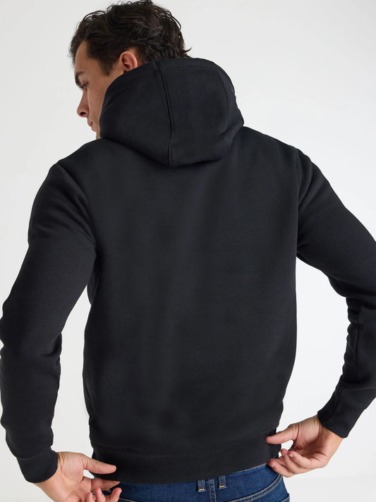 Men's fleece Black slim fit hoodie