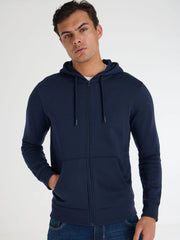 Men's fleece Navy Blue Zipper hoodie