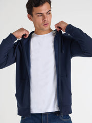 Men's fleece Navy Blue Zipper hoodie