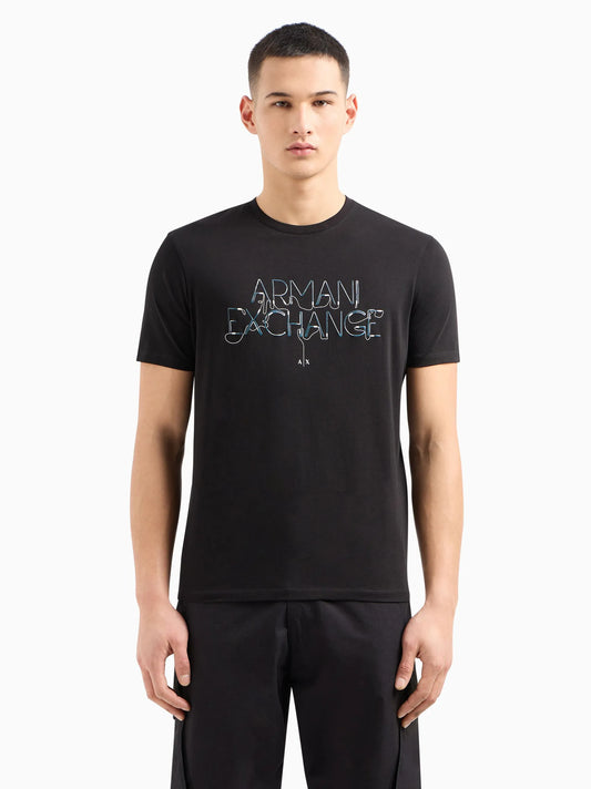 A|X Mens Black Contrasting Logo T-shirt