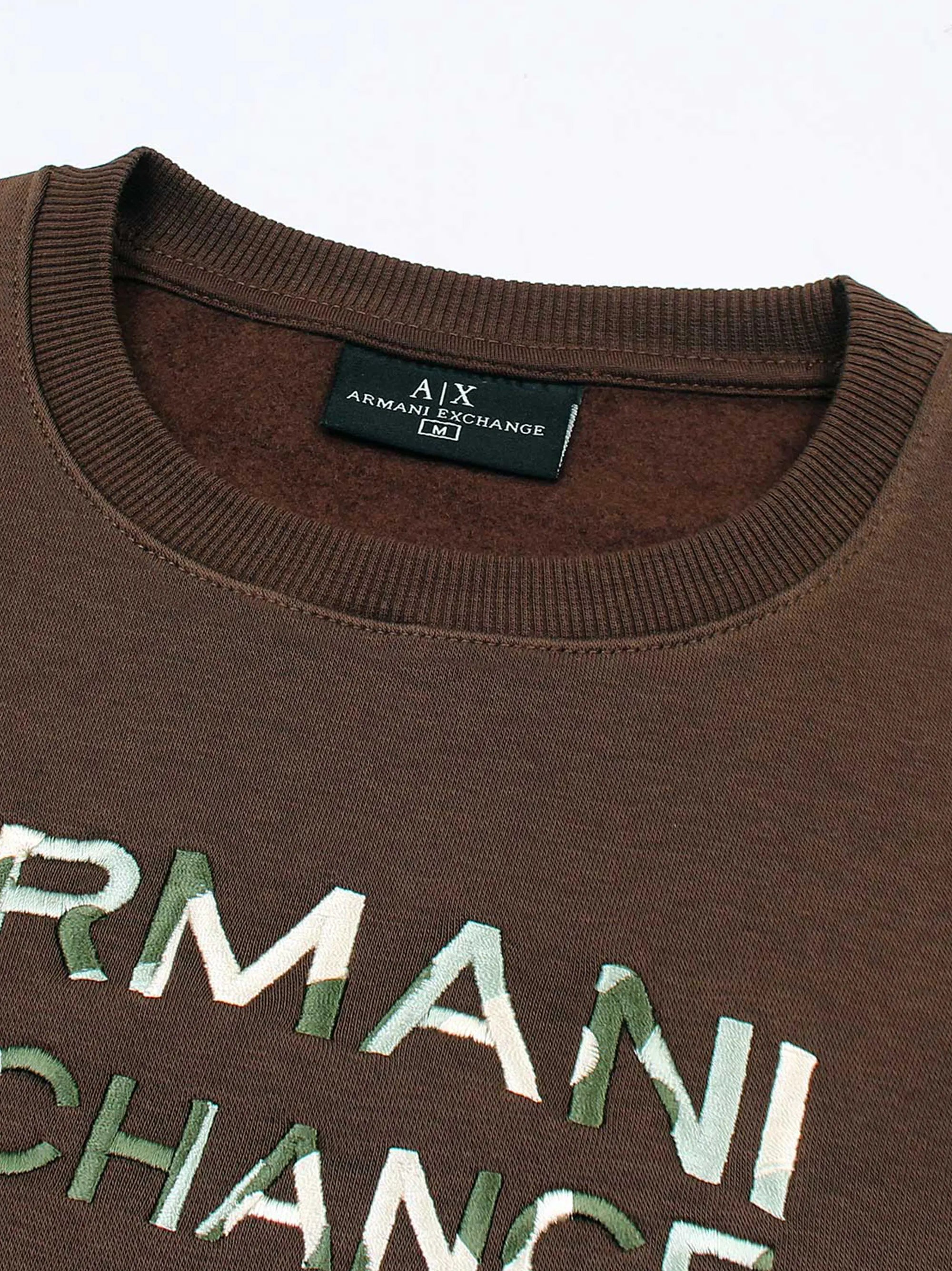 Mens Embroidery chest Logo Brown Sweatshirt