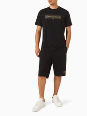 A|X Mens Gold Foil Box Logo Black T-Shirt