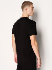 Mens Regular Fit Ax Lines Box Logo Black Tee