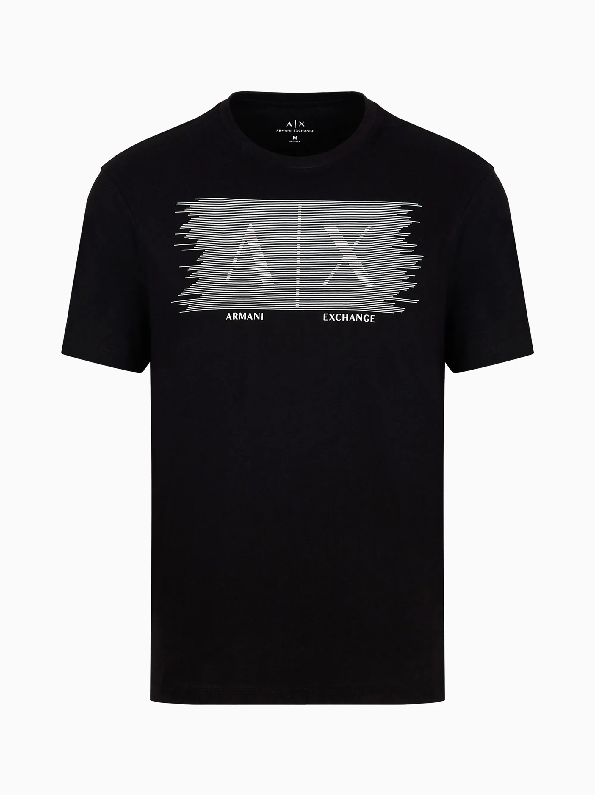 Mens Regular Fit Ax Lines Box Logo Black Tee