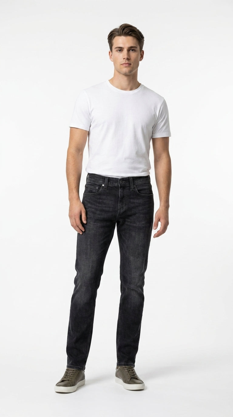 Mustang Men’s Washed Black Straight Jeans