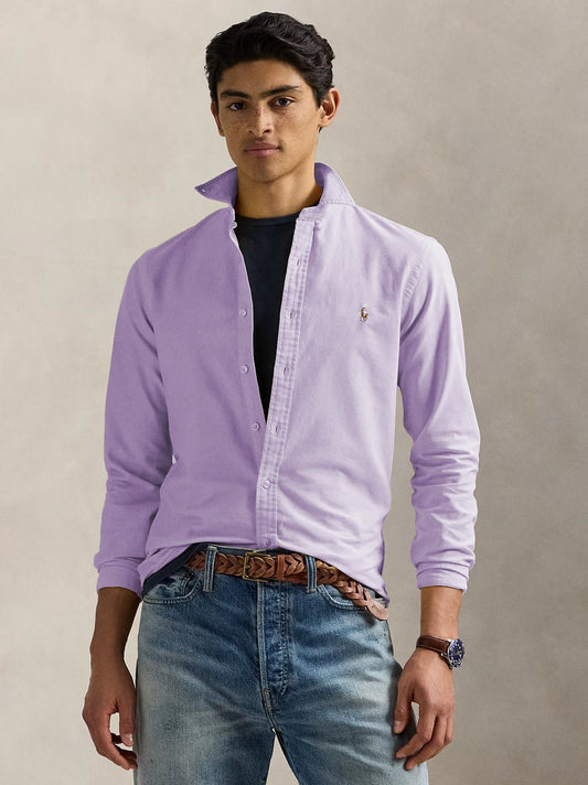 Original Embroidered Multicolor Logo Purple Casual Shirt