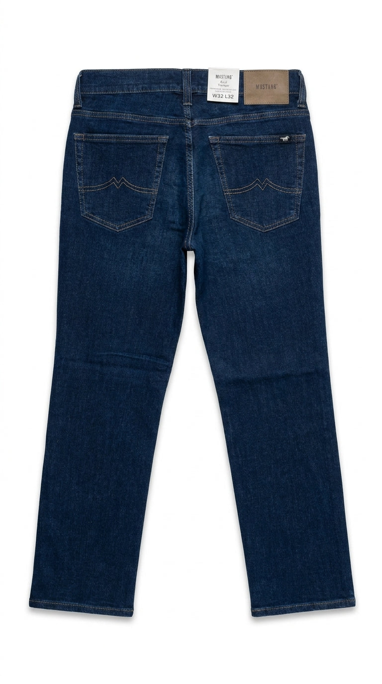 Mustang Men’s Deep Raw Indigo Straight Jeans