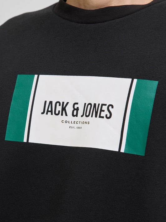 Premium Men Black Label Logo Print Sweatshirt