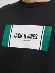 Premium Men Black Label Logo Print Sweatshirt