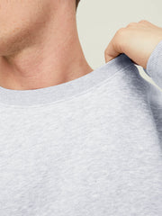 Premium Men Gray Label Logo Print Sweatshirt