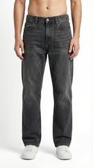 Pull & Bear Men’s Relaxed Fit Jeans in Dark Grey Wash