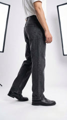 Pull & Bear Men’s Relaxed Fit Jeans in Dark Grey Wash