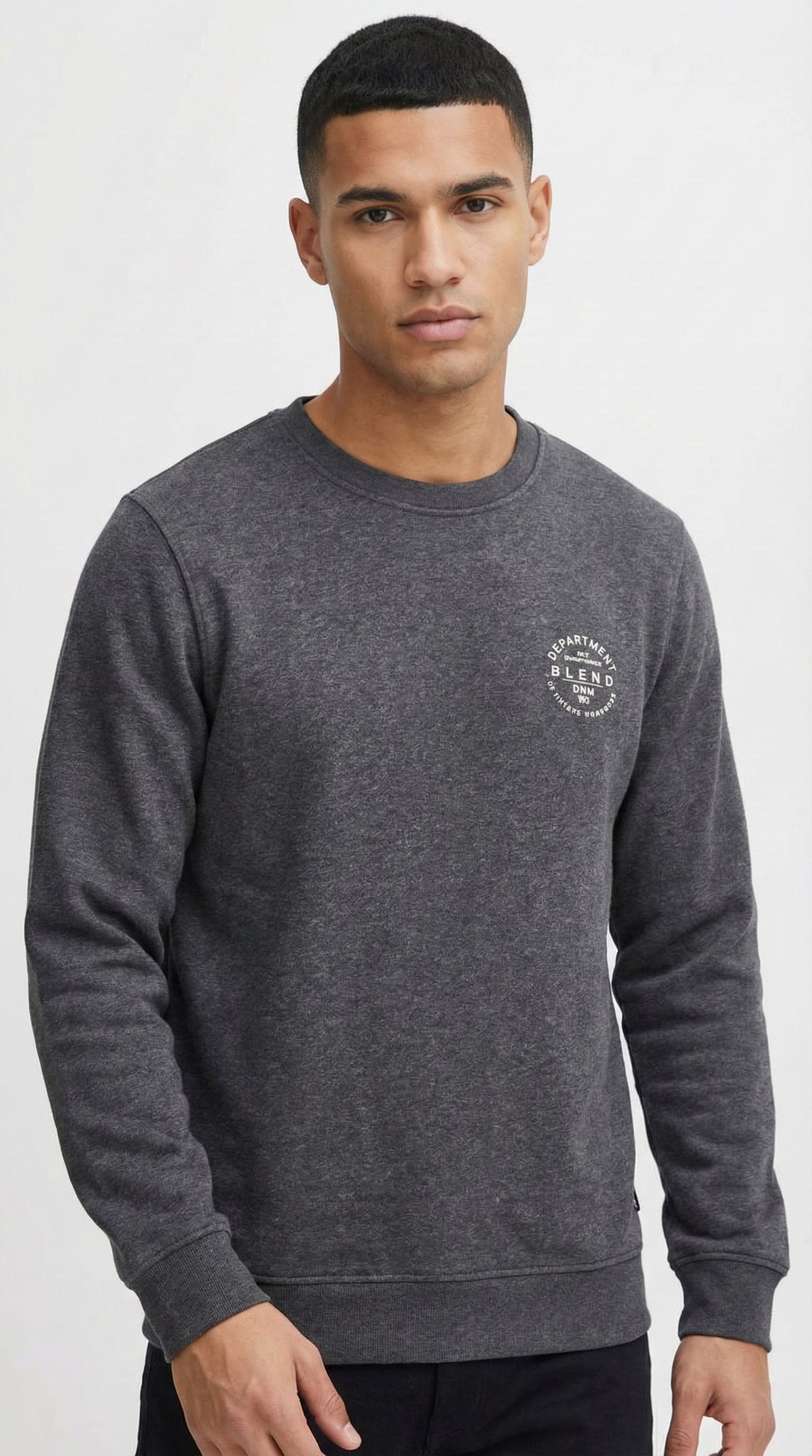 Blend Premium Charcoal Grey Circular Logo Sweatshirt