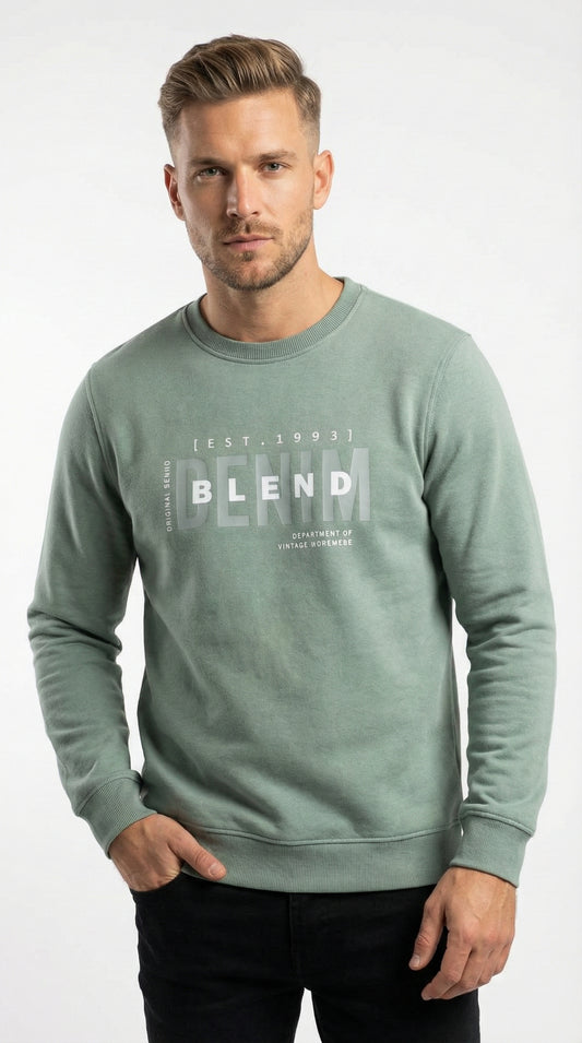 Blend Premium Sage Green Graphic Sweatshirt