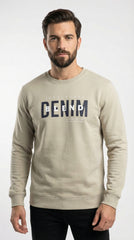 Blend Premium Oatmeal Taupe Graphic Sweatshirt