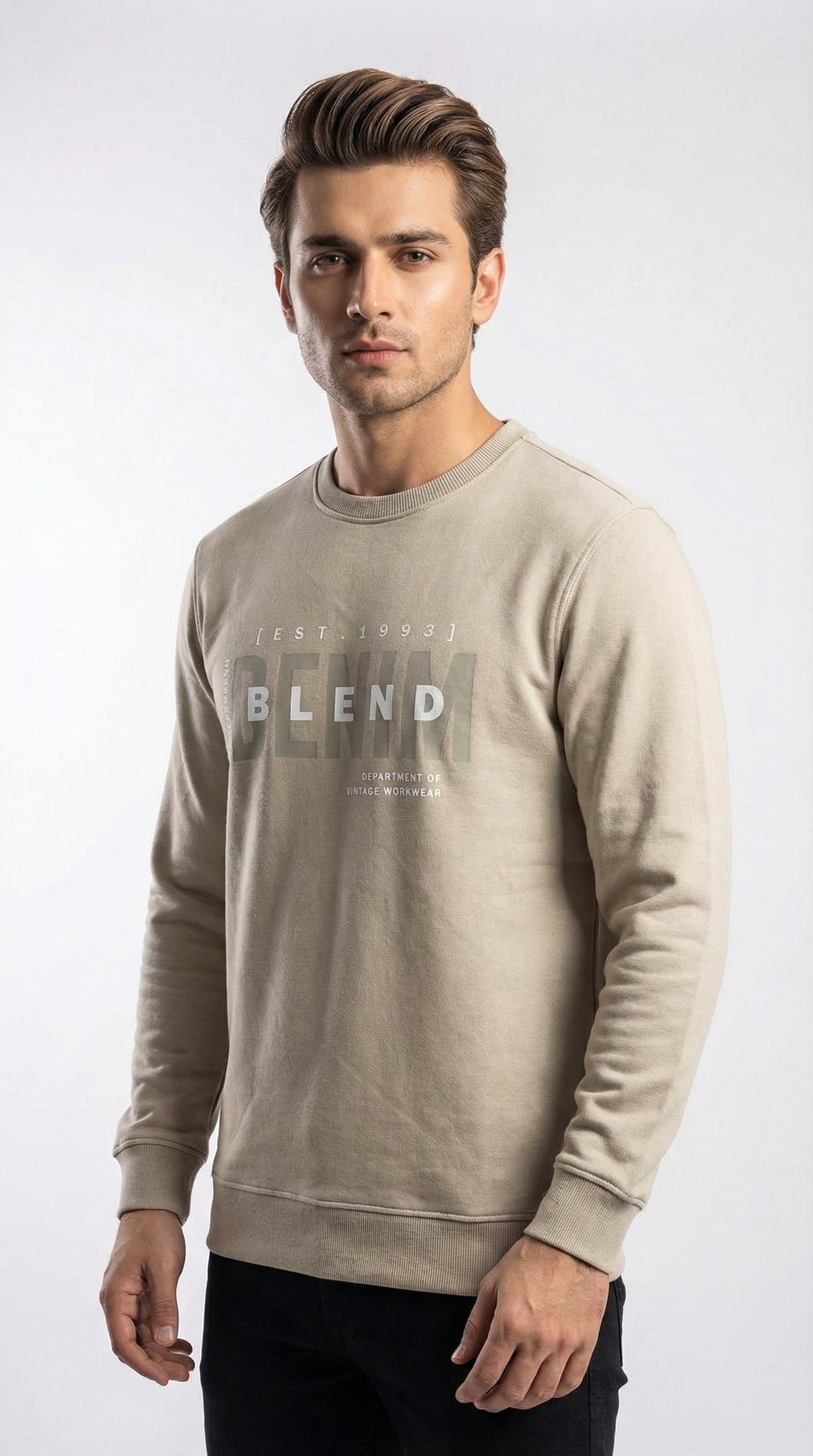 Blend Premium Stone Khaki Graphic Sweatshirt