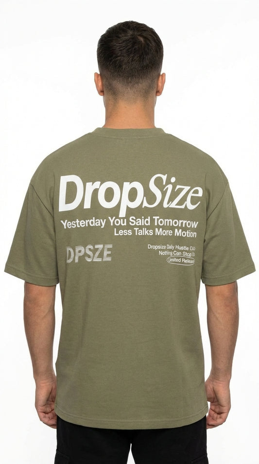 DropSize "Motion" Heavyweight Tee – Olive Drab