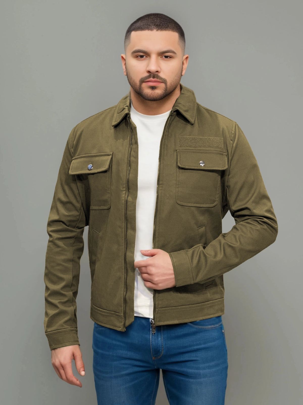 ZR - Men's Lightweight 2 Pocket Khaki Jacket