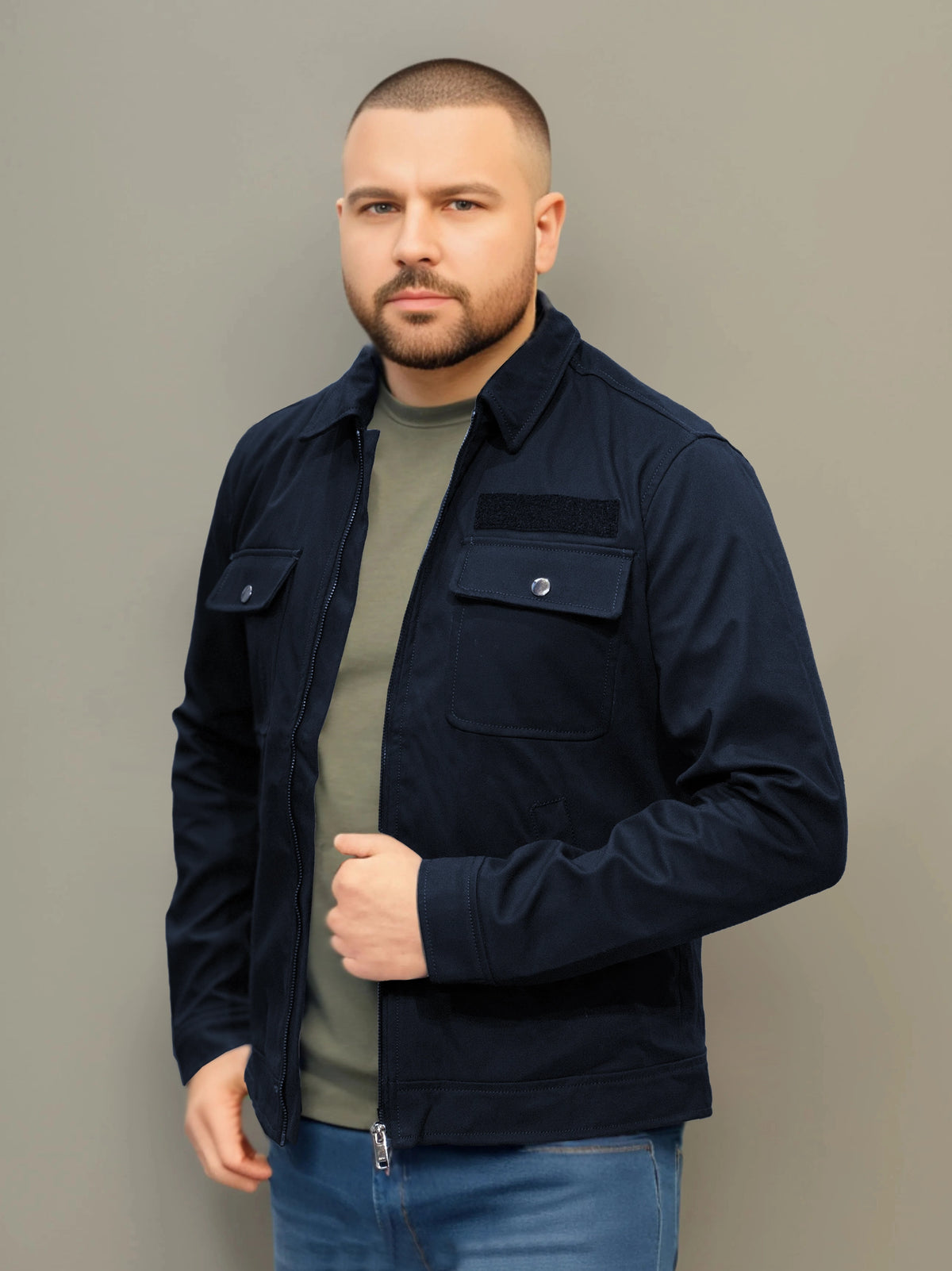 ZR - Men's Lightweight 2 Pocket Navy Blue Jacket