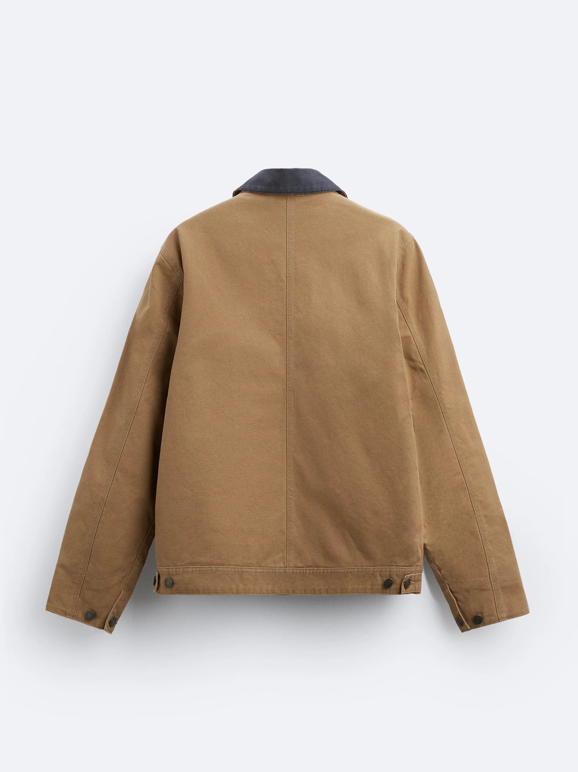 ZR Contrast Collar Bomber Camel Jacket