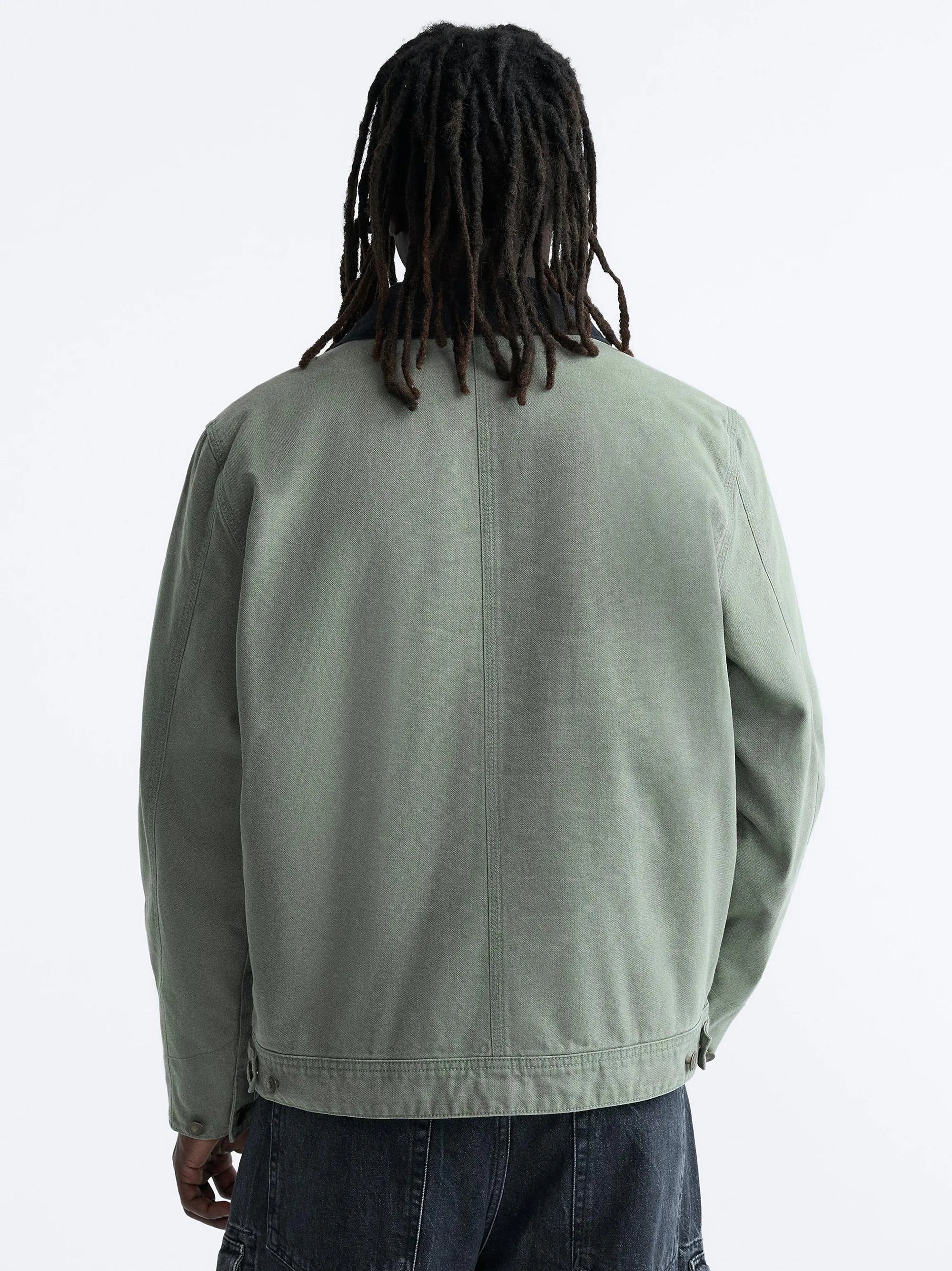 ZR Contrast Collar Bomber Light Green Jacket