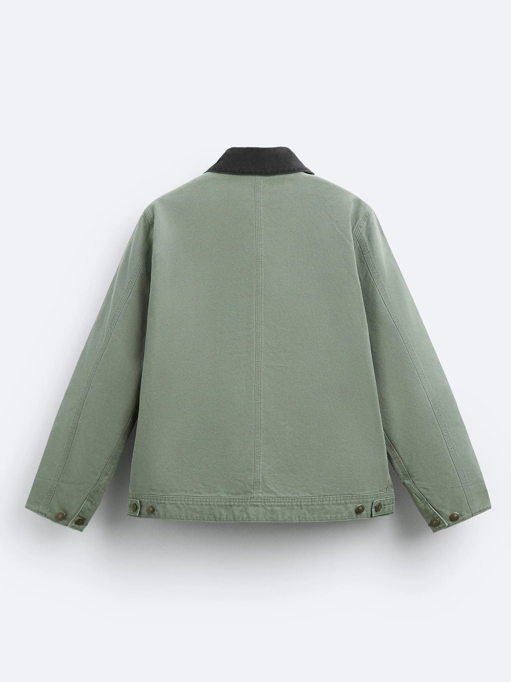 ZR Contrast Collar Bomber Light Green Jacket