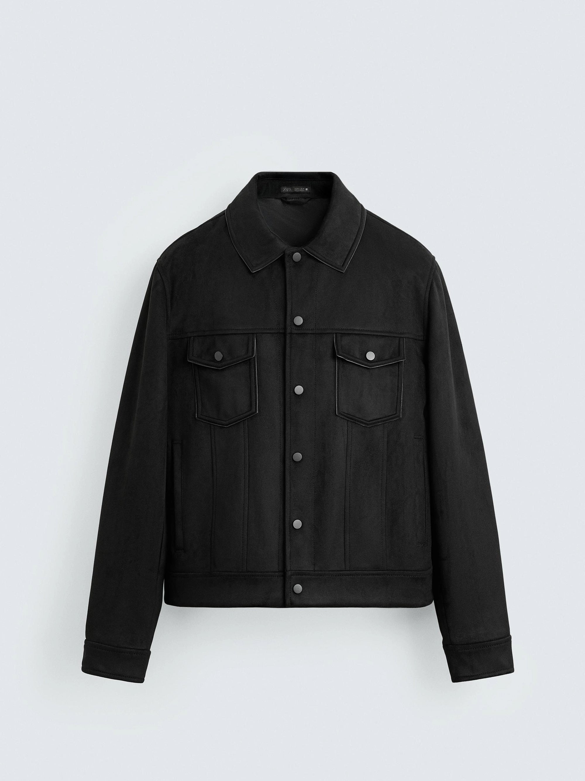 ZR Double Pocket Faux Suede Leather Jacket