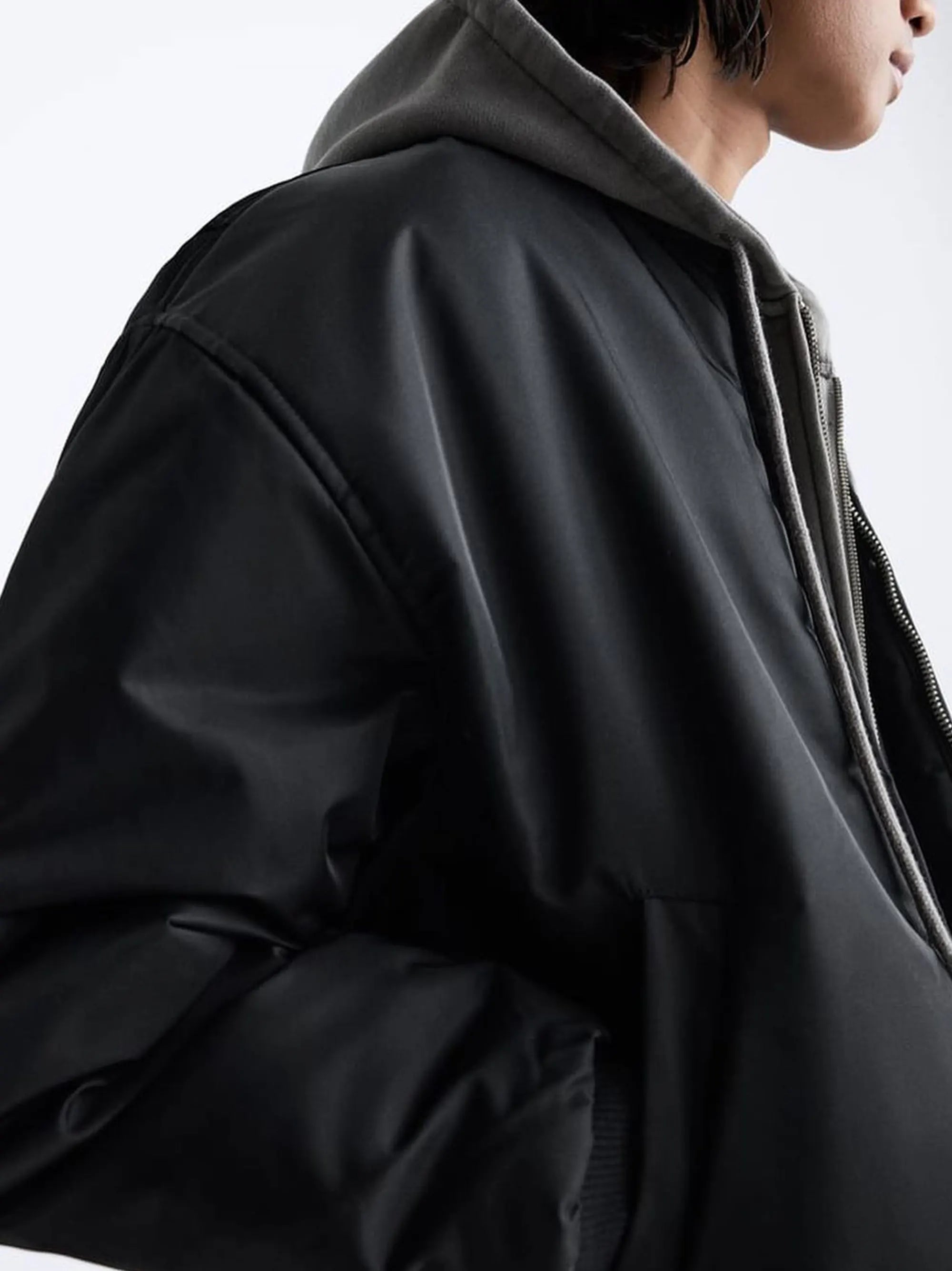 ZR Men's Double Zip Black Bomber Jacket