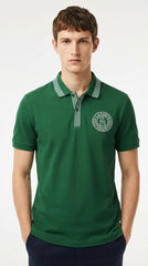 Lacoste Heritage Paris Crest Polo with Multi-Striped Collar