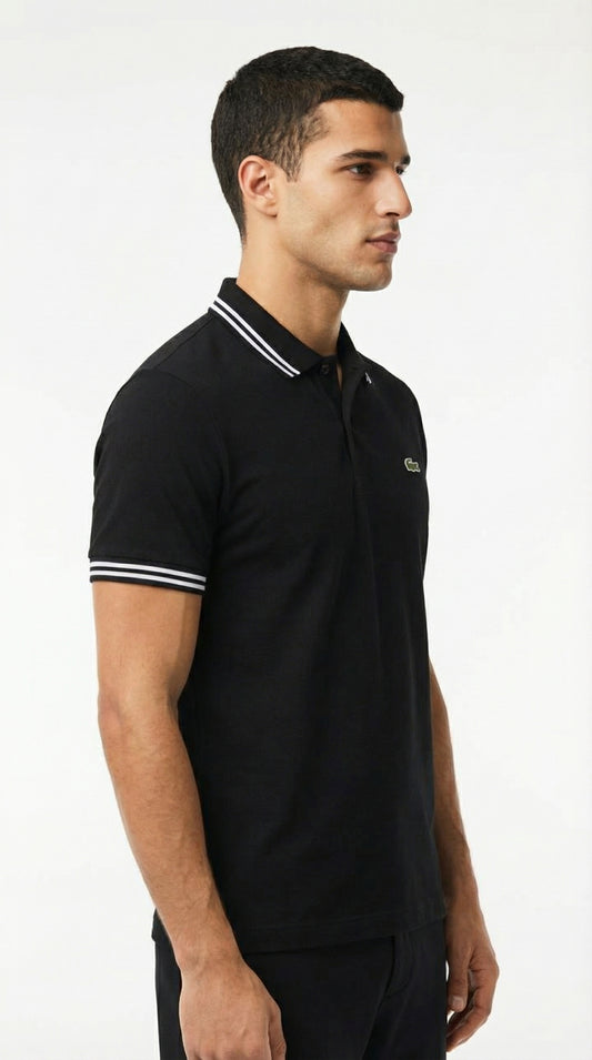 Lacoste | Men’s Contrast Tipped Piqué Polo – Monochromatic Series