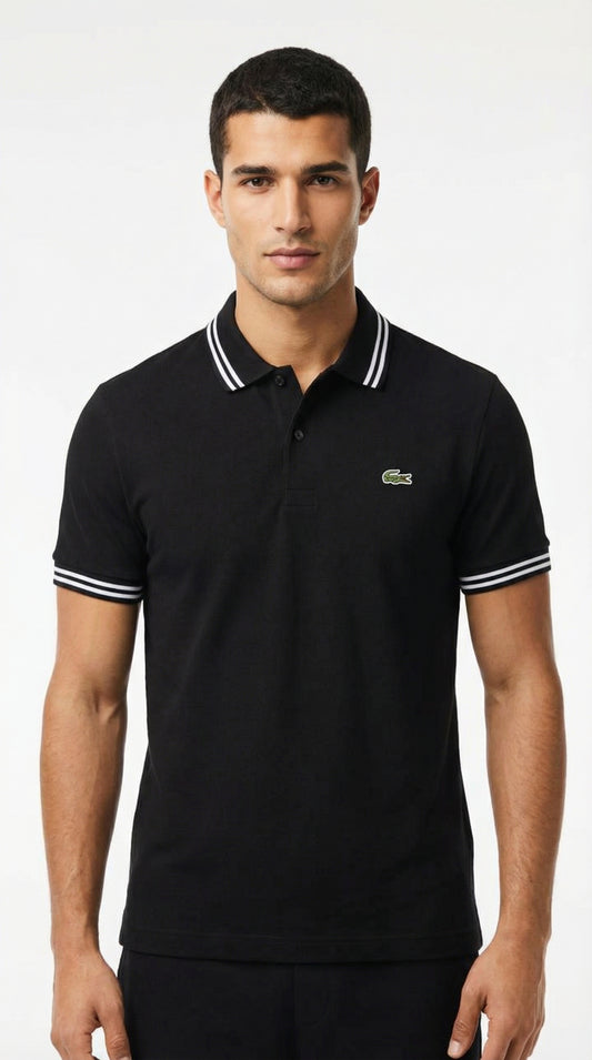 Lacoste | Men’s Contrast Tipped Piqué Polo – Monochromatic Series