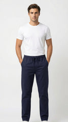 Zara Style | Men’s Premium Stretch Cotton Jogger Trousers – Navy Blue