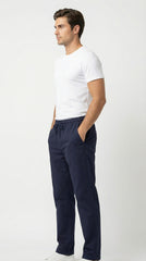 Zara Style | Men’s Premium Stretch Cotton Jogger Trousers – Navy Blue