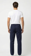 Zara Style | Men’s Premium Stretch Cotton Jogger Trousers – Navy Blue