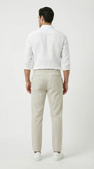 Zara Style | Men’s Premium Stretch Cotton Jogger Trousers – Sand Beige