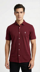 Polo Ralph Lauren Men’s Pique Knit Short-Sleeve Button-Down